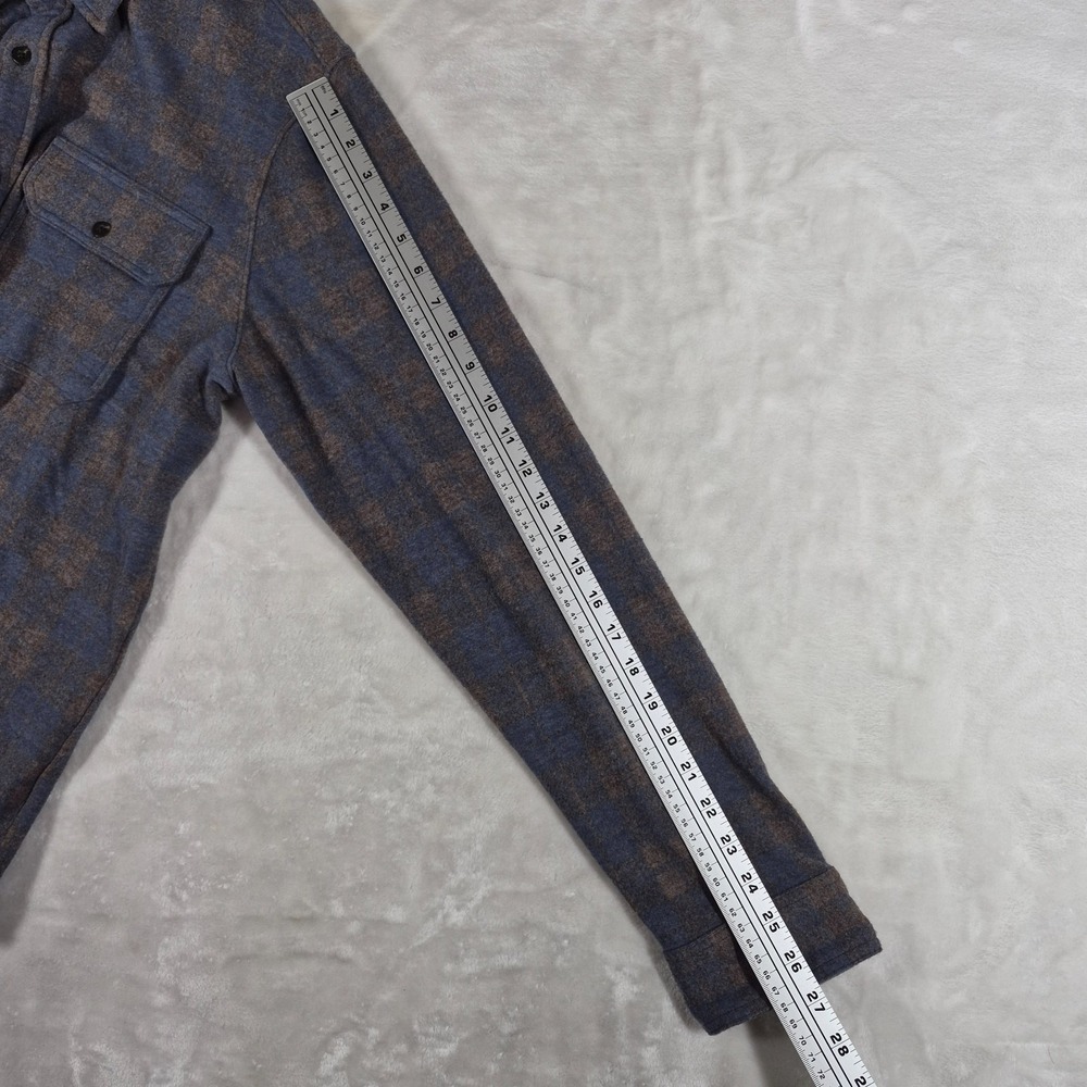7‎ Diamonds Generation Soft Flannel Shirt Men's XL Blue Brown Plaid Stretch NWT - Picture 4 of 9